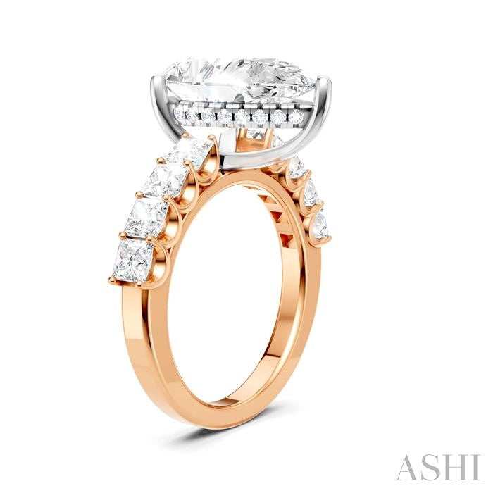 ASHI Pear Shape Semi-Mount Diamond Engagement Ring 195ACPPFHPW-SM-PR4
