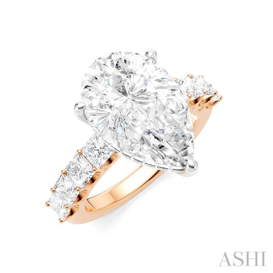 ASHI Pear Shape Semi-Mount Diamond Engagement Ring 195ACPPFHPW-SM-PR5