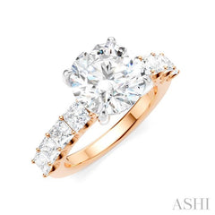 ASHI Round Shape Semi-Mount Diamond Engagement Ring 195ACPPFHPW-SM-RD3