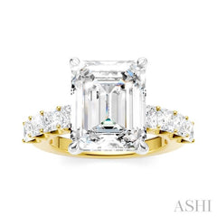 ASHI Emerald Shape Semi-Mount Diamond Engagement Ring 195ACPPFHYW-SM-EM4