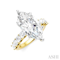 ASHI Marquise Shape Semi-Mount Diamond Engagement Ring 195ACPPFHYW-SM-MQ5
