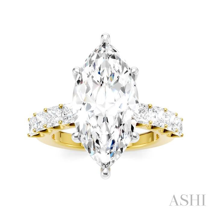 ASHI Marquise Shape Semi-Mount Diamond Engagement Ring 195ACPPFHYW-SM-MQ5
