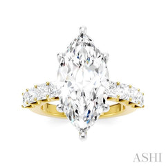 ASHI Marquise Shape Semi-Mount Diamond Engagement Ring 195ACPPFHYW-SM-MQ5