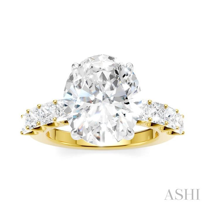 ASHI Oval Shape Semi-Mount Diamond Engagement Ring 195ACPPFHYW-SM-OV5