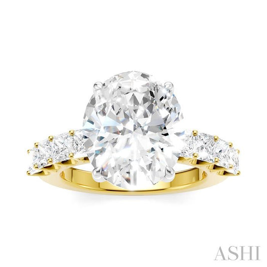 ASHI Oval Shape Semi-Mount Diamond Engagement Ring 195ACPPFHYW-SM-OV5