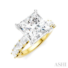 ASHI Princess Shape Semi-Mount Diamond Engagement Ring 195ACPPFHYW-SM-PN5