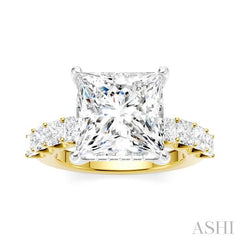 ASHI Princess Shape Semi-Mount Diamond Engagement Ring 195ACPPFHYW-SM-PN5