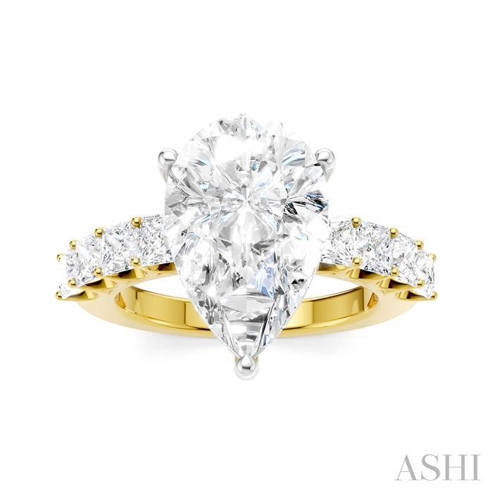ASHI Pear Shape Semi-Mount Diamond Engagement Ring 195ACPPFHYW-SM-PR4