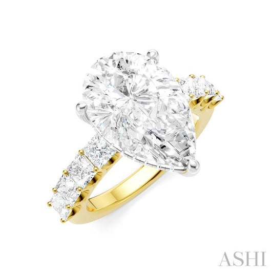 ASHI Pear Shape Semi-Mount Diamond Engagement Ring 195ACPPFHYW-SM-PR5