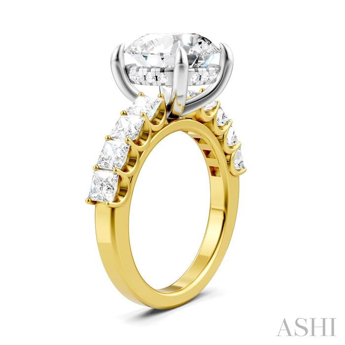 ASHI Round Shape Semi-Mount Diamond Engagement Ring 195ACPPFHYW-SM-RD4