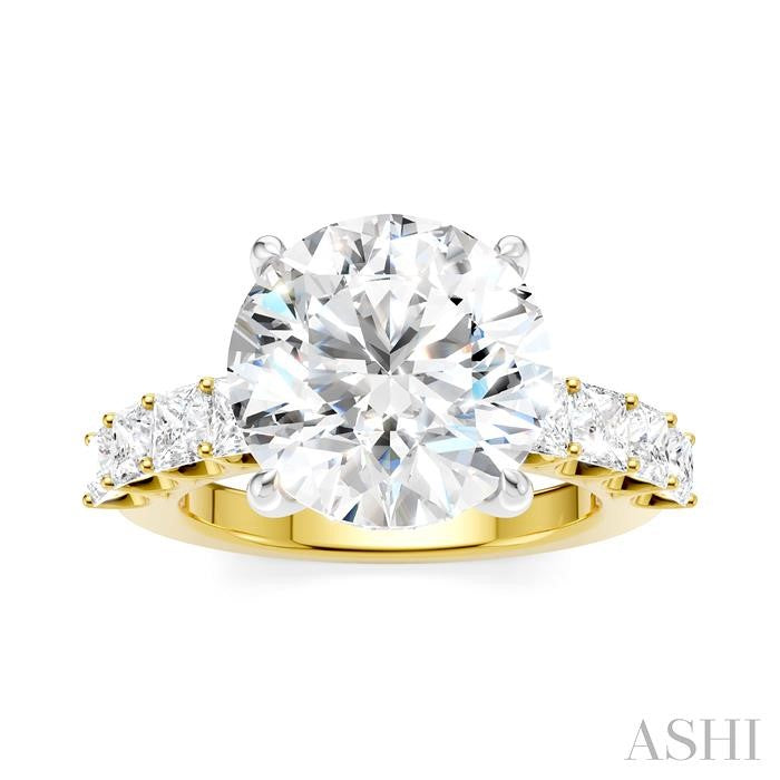 ASHI Round Shape Semi-Mount Diamond Engagement Ring 195ACPPFHYW-SM-RD5