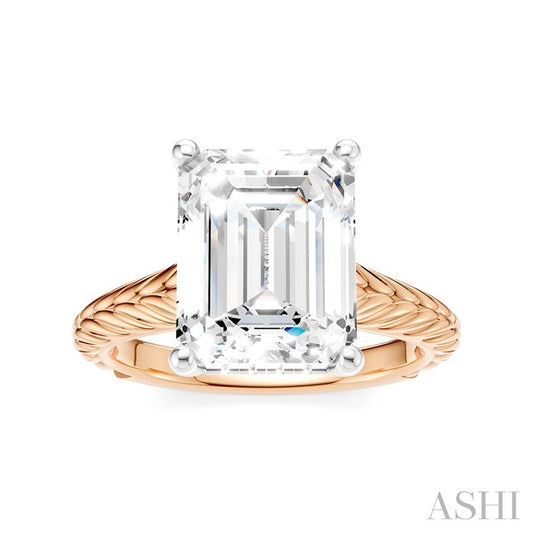 ASHI Emerald Shape Semi-Mount Diamond Engagement Ring 195B8PPFHPW-SM-EM3