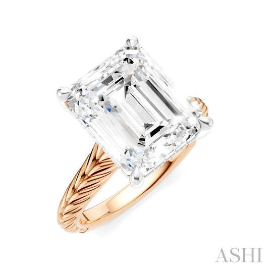 ASHI Emerald Shape Semi-Mount Diamond Engagement Ring 195B8PPFHPW-SM-EM4