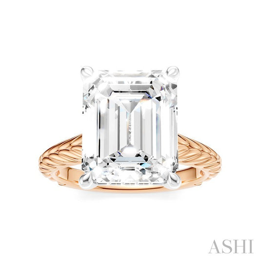 ASHI Emerald Shape Semi-Mount Diamond Engagement Ring 195B8PPFHPW-SM-EM4