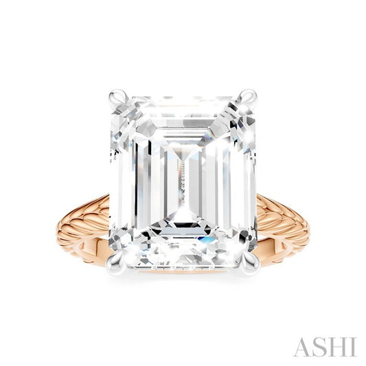 ASHI Emerald Shape Semi-Mount Diamond Engagement Ring 195B8PPFHPW-SM-EM5