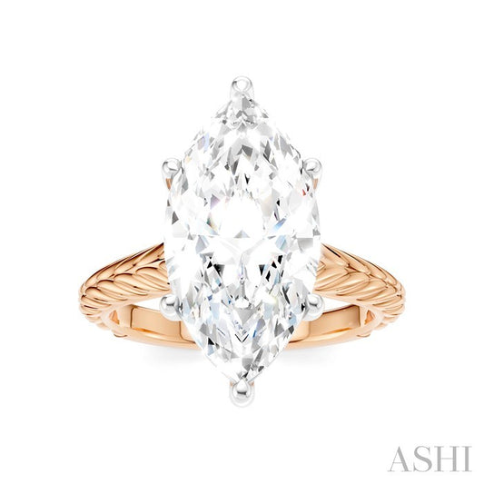 ASHI Marquise Shape Semi-Mount Diamond Engagement Ring 195B8PPFHPW-SM-MQ4
