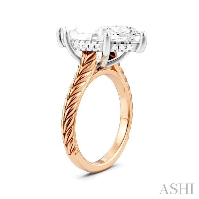 ASHI Marquise Shape Semi-Mount Diamond Engagement Ring 195B8PPFHPW-SM-MQ5