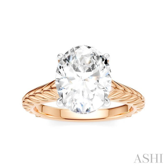 ASHI Oval Shape Semi-Mount Diamond Engagement Ring 195B8PPFHPW-SM-OV3