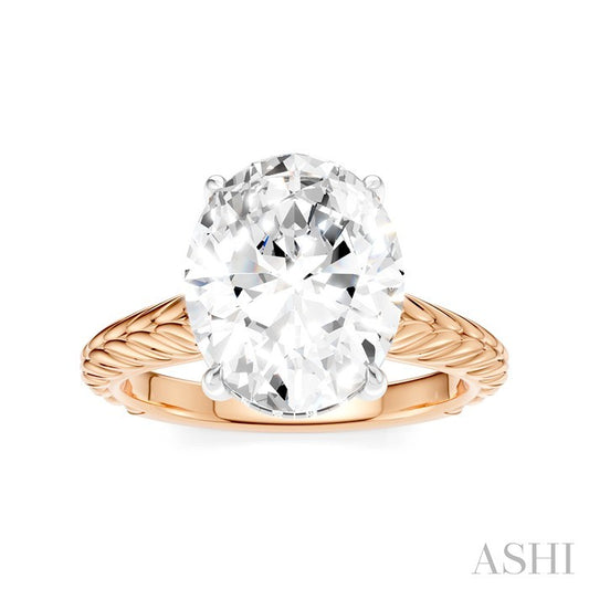 ASHI Oval Shape Semi-Mount Diamond Engagement Ring 195B8PPFHPW-SM-OV4