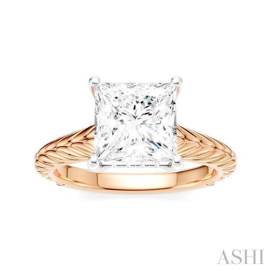 ASHI Princess Shape Semi-Mount Diamond Engagement Ring 195B8PPFHPW-SM-PN2