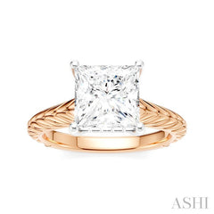 ASHI Princess Shape Semi-Mount Diamond Engagement Ring 195B8PPFHPW-SM-PN2