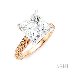 ASHI Princess Shape Semi-Mount Diamond Engagement Ring 195B8PPFHPW-SM-PN3