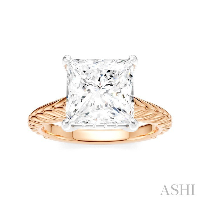 ASHI Princess Shape Semi-Mount Diamond Engagement Ring 195B8PPFHPW-SM-PN3