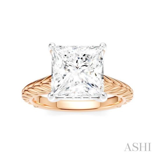 ASHI Princess Shape Semi-Mount Diamond Engagement Ring 195B8PPFHPW-SM-PN3