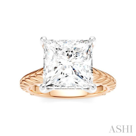ASHI Princess Shape Semi-Mount Diamond Engagement Ring 195B8PPFHPW-SM-PN4
