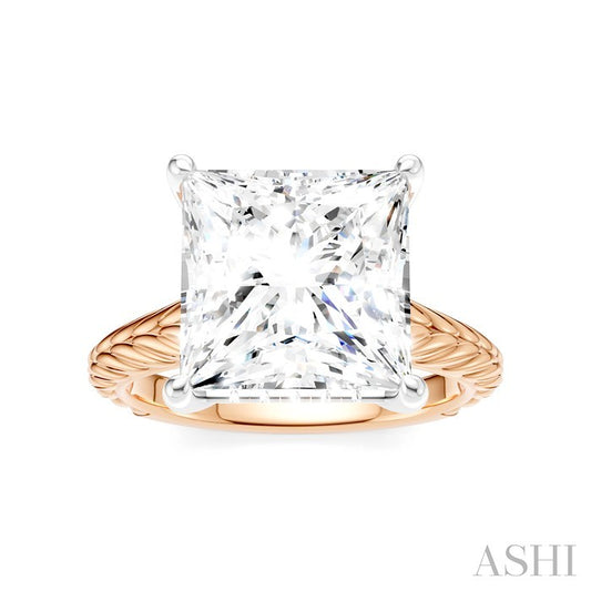 ASHI Princess Shape Semi-Mount Diamond Engagement Ring 195B8PPFHPW-SM-PN5