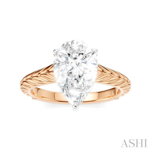 ASHI Pear Shape Semi-Mount Diamond Engagement Ring 195B8PPFHPW-SM-PR2