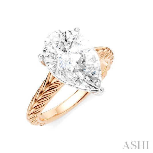 ASHI Pear Shape Semi-Mount Diamond Engagement Ring 195B8PPFHPW-SM-PR3