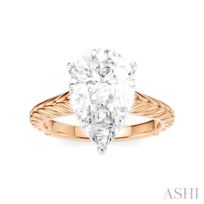 ASHI Pear Shape Semi-Mount Diamond Engagement Ring 195B8PPFHPW-SM-PR3