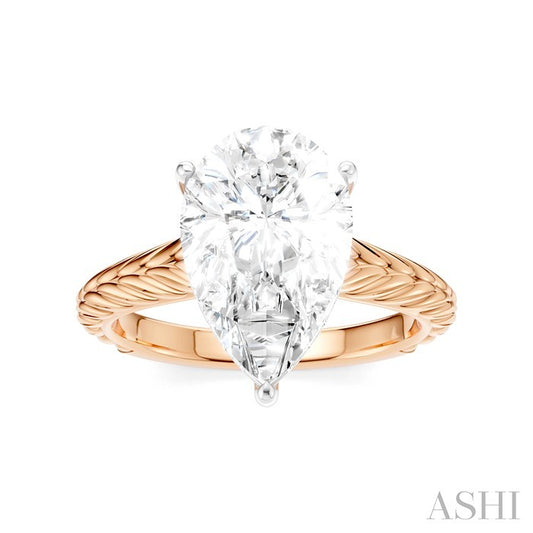 ASHI Pear Shape Semi-Mount Diamond Engagement Ring 195B8PPFHPW-SM-PR3
