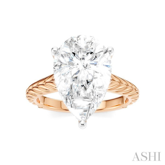 ASHI Pear Shape Semi-Mount Diamond Engagement Ring 195B8PPFHPW-SM-PR4