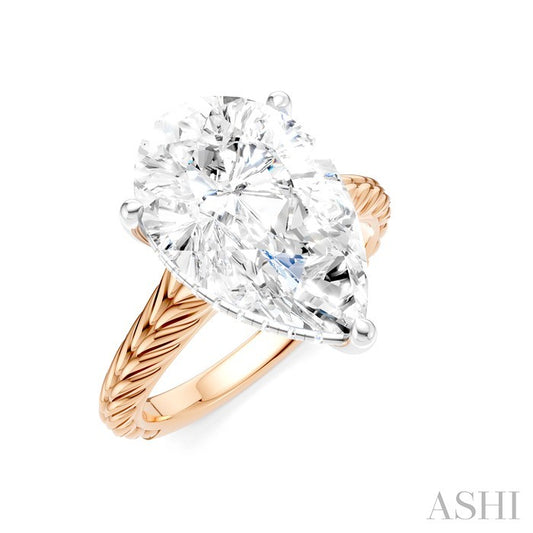 ASHI Pear Shape Semi-Mount Diamond Engagement Ring 195B8PPFHPW-SM-PR5