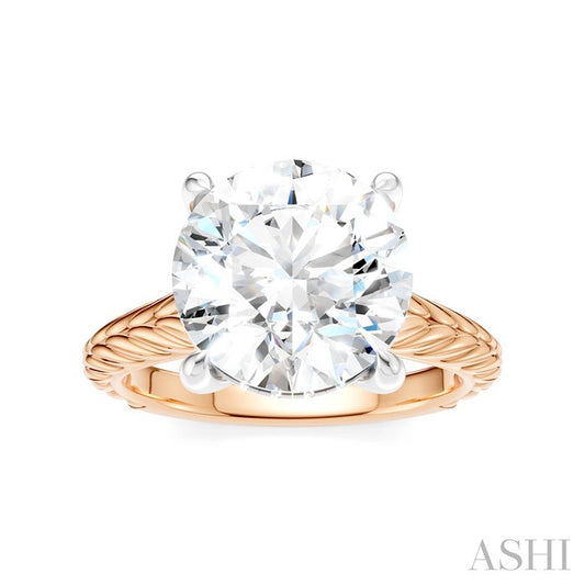 ASHI Round Shape Semi-Mount Diamond Engagement Ring 195B8PPFHPW-SM-RD4