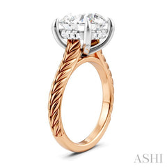 ASHI Round Shape Semi-Mount Diamond Engagement Ring 195B8PPFHPW-SM-RD4