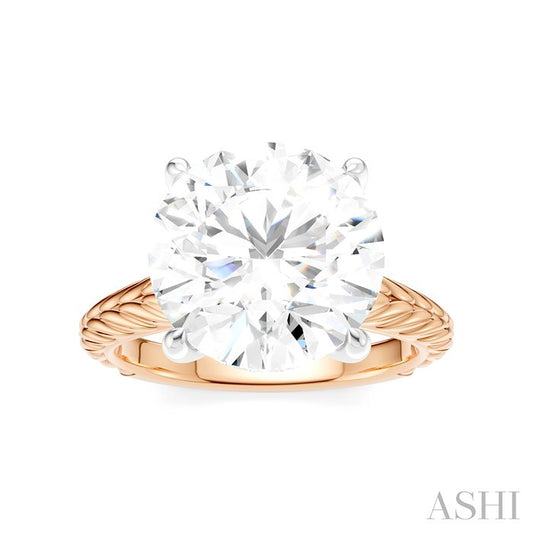 ASHI Round Shape Semi-Mount Diamond Engagement Ring 195B8PPFHPW-SM-RD5