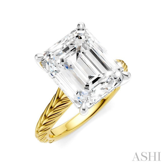 ASHI Emerald Shape Semi-Mount Diamond Engagement Ring 195B8PPFHYW-SM-EM4