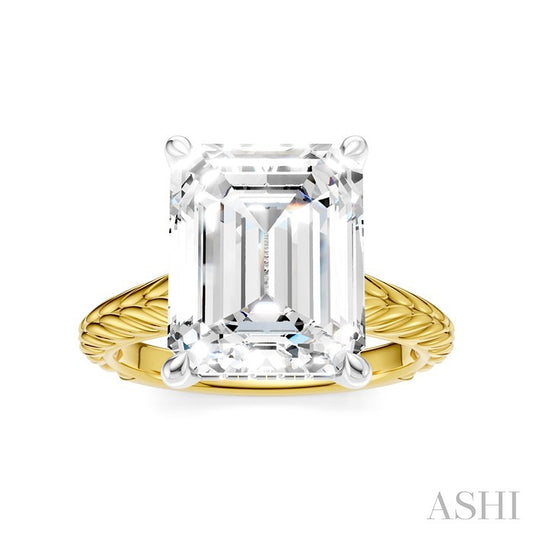 ASHI Emerald Shape Semi-Mount Diamond Engagement Ring 195B8PPFHYW-SM-EM4