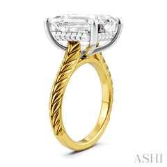 ASHI Emerald Shape Semi-Mount Diamond Engagement Ring 195B8PPFHYW-SM-EM5