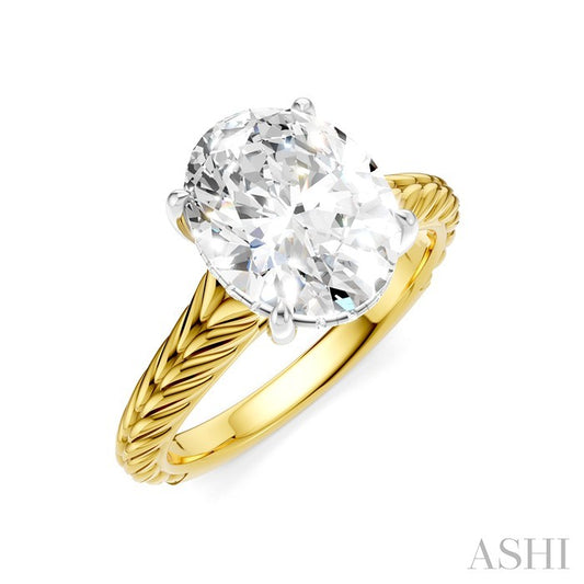 ASHI Oval Shape Semi-Mount Diamond Engagement Ring 195B8PPFHYW-SM-OV3