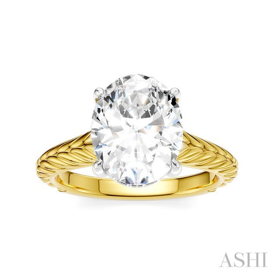 ASHI Oval Shape Semi-Mount Diamond Engagement Ring 195B8PPFHYW-SM-OV3