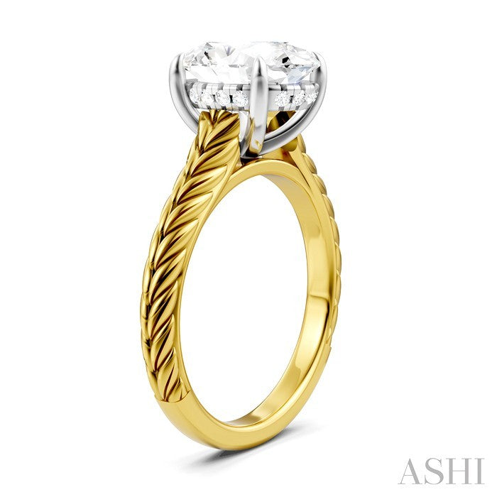 ASHI Oval Shape Semi-Mount Diamond Engagement Ring 195B8PPFHYW-SM-OV3