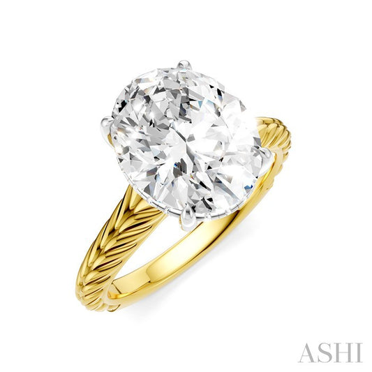 ASHI Oval Shape Semi-Mount Diamond Engagement Ring 195B8PPFHYW-SM-OV4