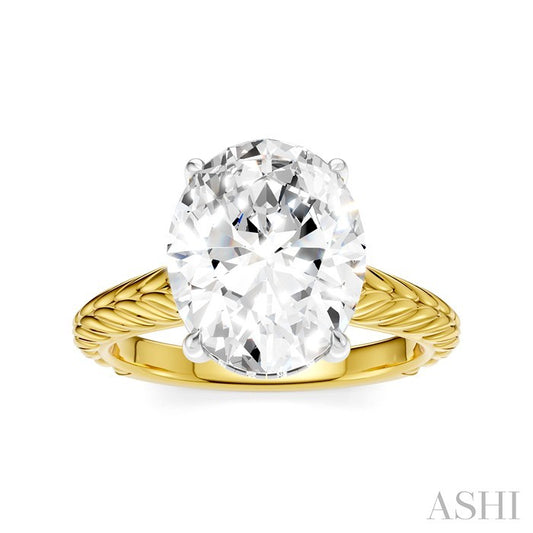 ASHI Oval Shape Semi-Mount Diamond Engagement Ring 195B8PPFHYW-SM-OV4