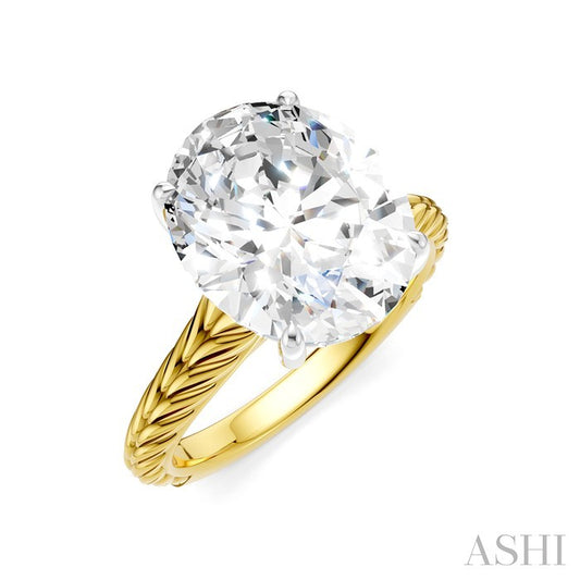 ASHI Oval Shape Semi-Mount Diamond Engagement Ring 195B8PPFHYW-SM-OV5