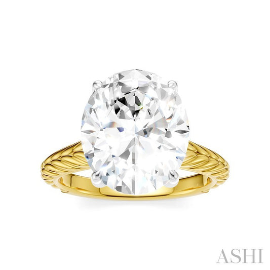 ASHI Oval Shape Semi-Mount Diamond Engagement Ring 195B8PPFHYW-SM-OV5