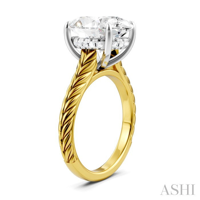 ASHI Oval Shape Semi-Mount Diamond Engagement Ring 195B8PPFHYW-SM-OV5